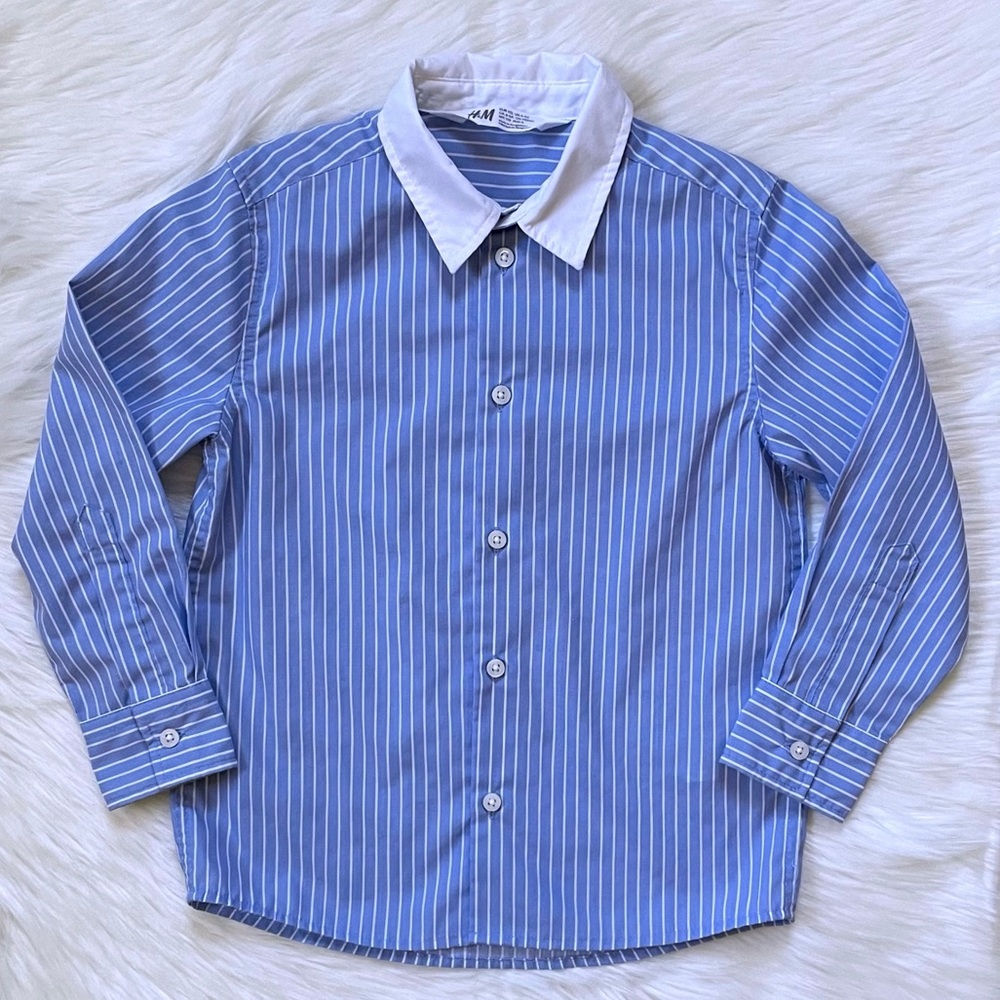 H&M Striped Button Down Shirt Size 4-5Y